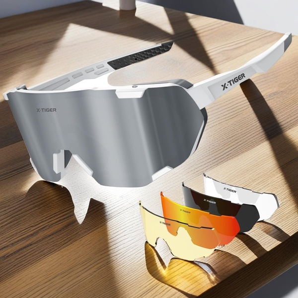 sports sunglasses, cycling eyewear, shield sunglasses, polarized sunglasses, performance glasses, product demo, minimalist, fresh, trustworthy, neutral, brown